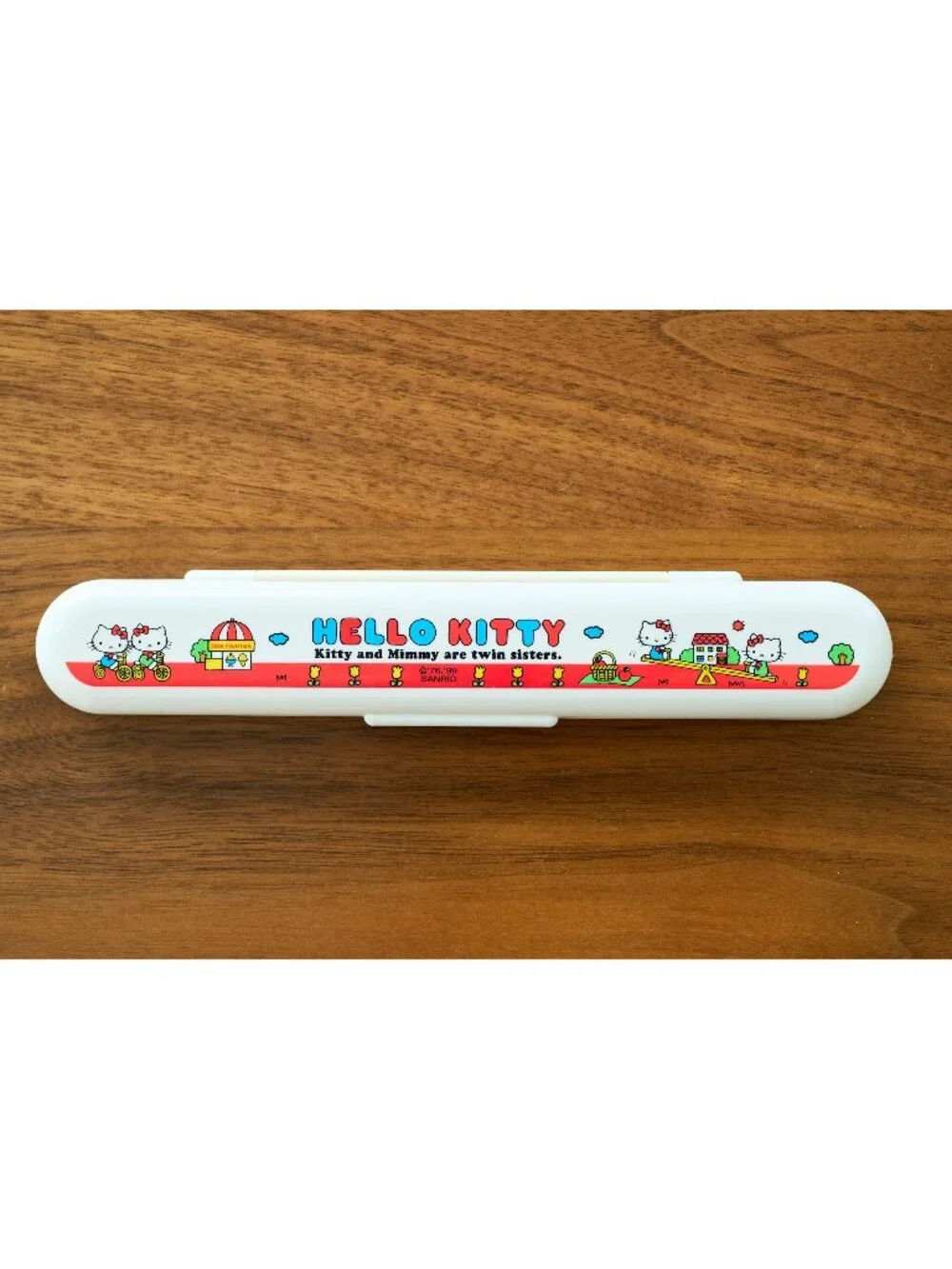 Vintage 1990s Sanrio HELLO KITTY and Mimmy Chopsticks and Case